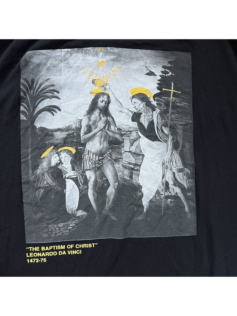 Leonardo Da Vinci “The Baptism of Christ” Black double sided tee Mens XXXL